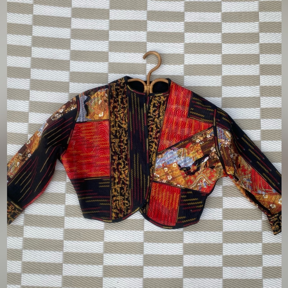 Handmade Patchwork Kimono Boho Jacket Size Small - Picture 2 of 8